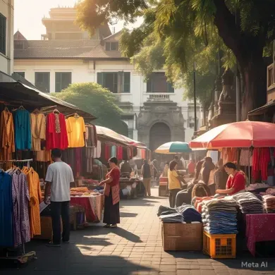 Bazar Baju Bersih dan Nyaman di Alun-Alun Surabaya